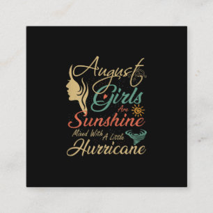 August Flickls is Sunshine August Birthday Fyrkantigt Visitkort