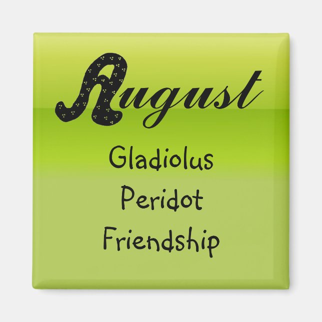 August födelsedag magnet (Framsidan)