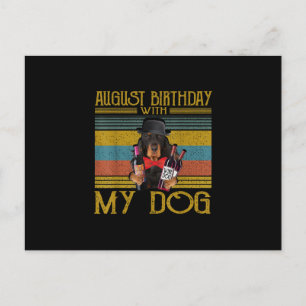 August födelsedag med min Gordon Setter hund 2020 Vykort