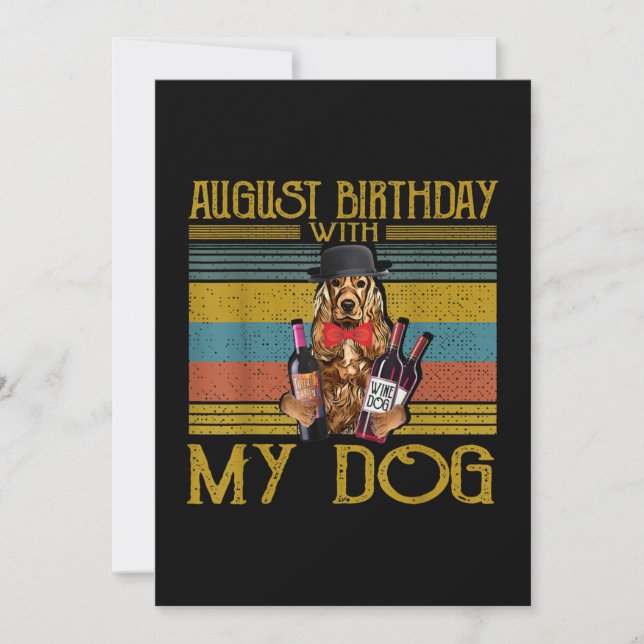 August födelsedag med min irländska setter hund 20 inbjudningar (Framsida)