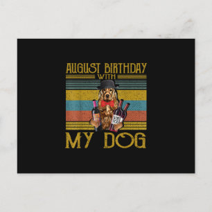 August födelsedag med min irländska setter hund 20 vykort