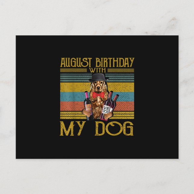 August födelsedag med min irländska setter hund 20 vykort (Framsida)
