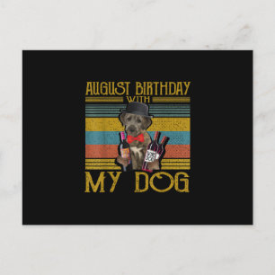 August födelsedag med min irländska varghund hund vykort