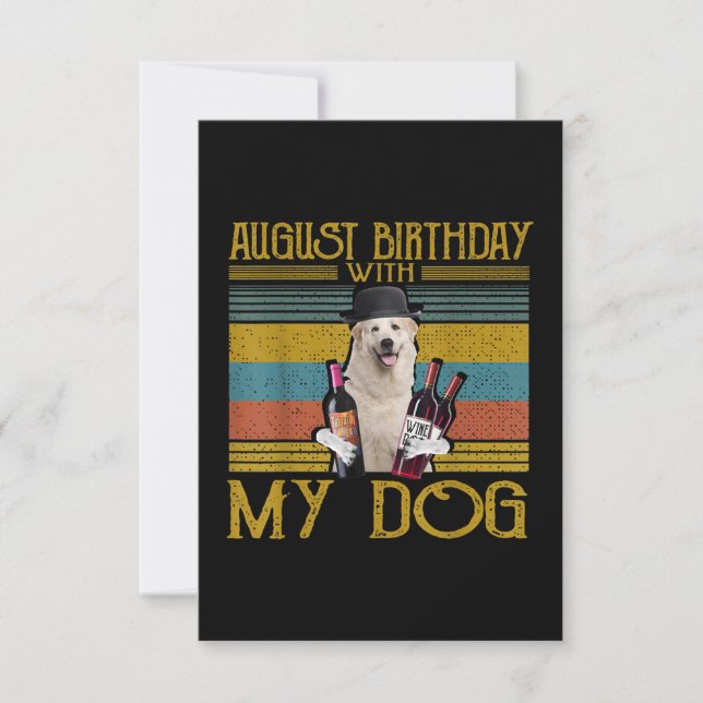 August födelsedag med min stora Pyrenéerhund 2020 Inbjudningar (Framsida)