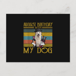 August födelsedag med min stora Pyrenéerhund 2020 Vykort