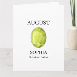 August Födelsesten Födelsedagsnamn Peridot Kort