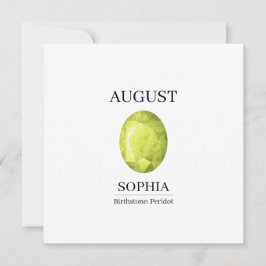 August Födelsesten Födelsedagsnamn Peridot Kort