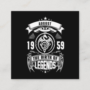 August Gift 1959 Legendarnas födelse Fyrkantigt Visitkort