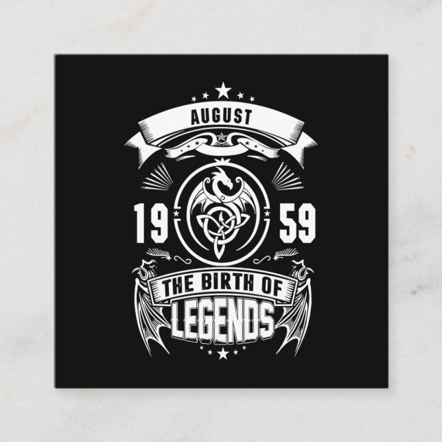 August Gift | 1959 Legendarnas födelse Fyrkantigt Visitkort (Framsida)