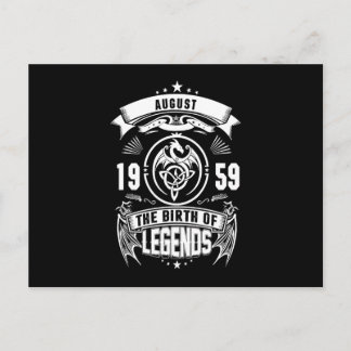 August Gift | 1959 Legendarnas födelse Meddelande Vykort