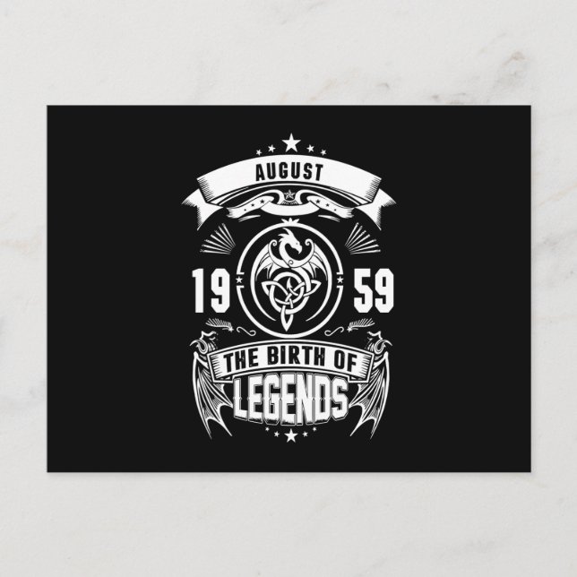 August Gift | 1959 Legendarnas födelse Meddelande Vykort (Framsida)