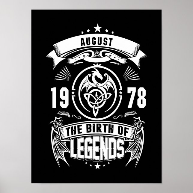 August Gift | 1978 Legendarnas födelse Poster (Framsidan)
