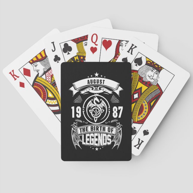 August Gift | 1987 Legendarnas födelse Casinokort (Baksidan)