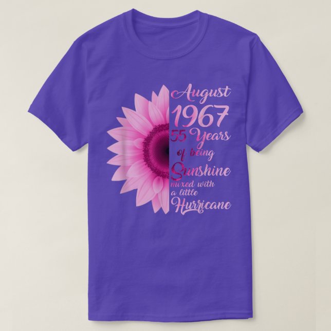 August Girl 1967 TShirt 55 Years Old 55th Birthday T Shirt (Design framsida)