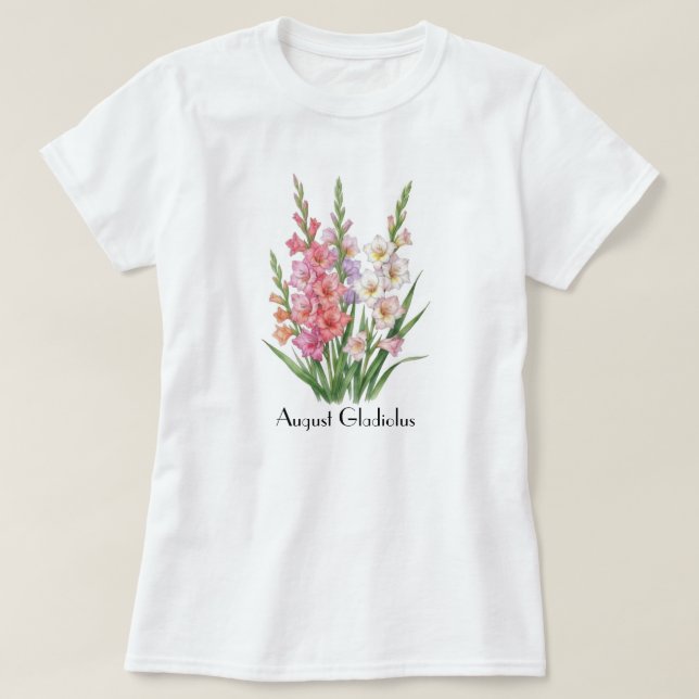 August Gladiolus Blommor T-Shirt (Design framsida)