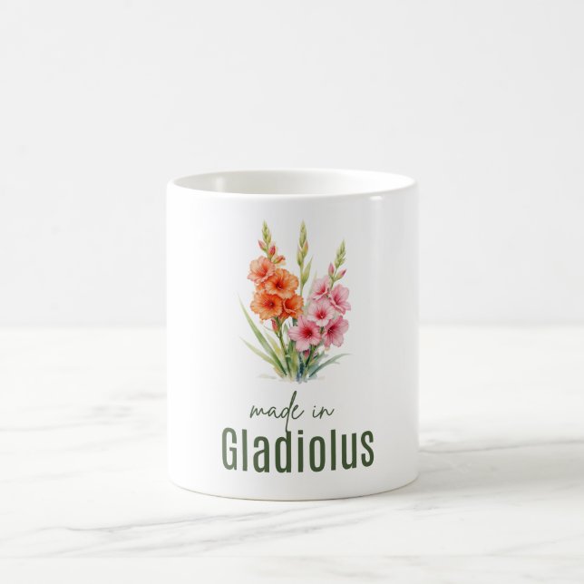 August Gladiolus  Flower Mug | Coffee Cup Kaffemugg (Center)