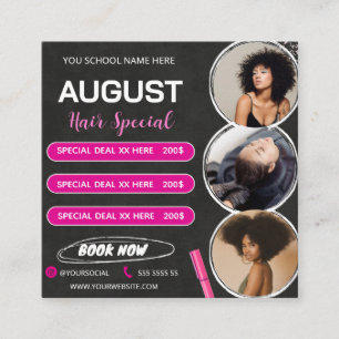 August Hair Speciell Flyer Hair Salon Wig Sale Tilläggskort