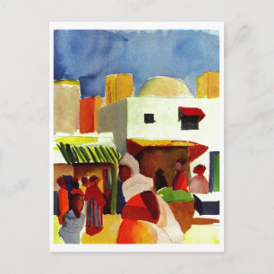August_Macke - Algier Market 1914 Canvas Vykort