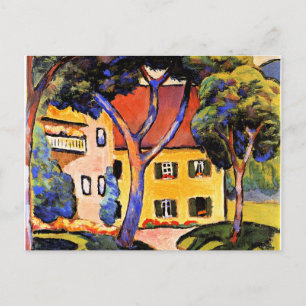 August Macke art, House in a Ligcape Vykort