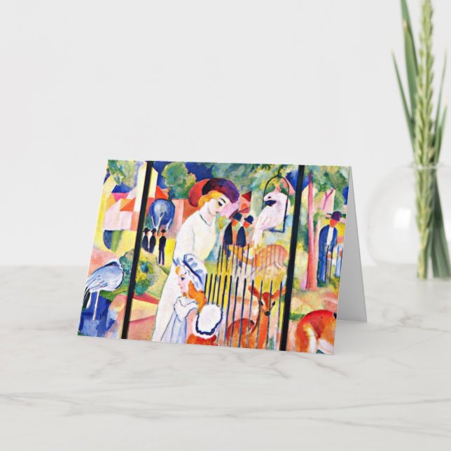 August Macke - Big Zoo, berömd-målning, Kort (Framsida)