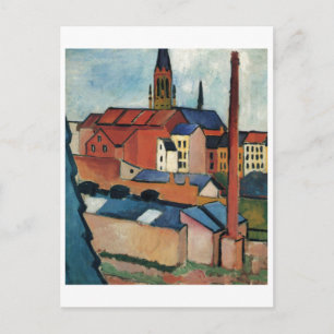 August Macke - Bonn Houses och Skorsten 1911 Oil Vykort