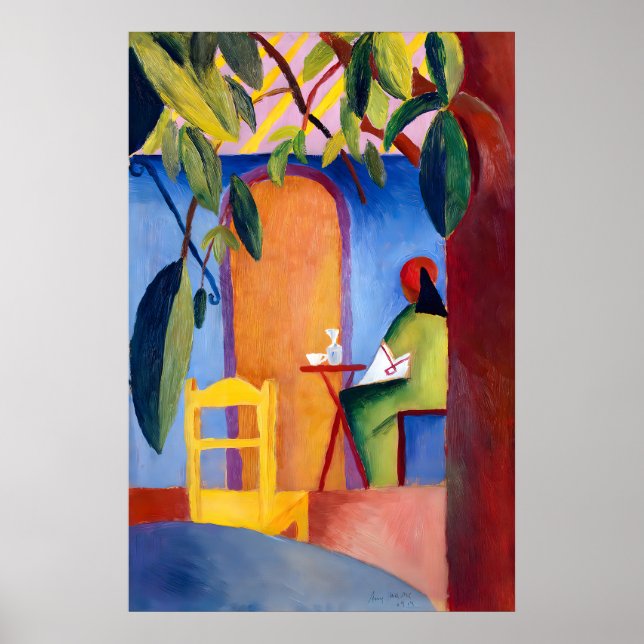 August Macke Café Bliss Art Print German Poster (Framsidan)