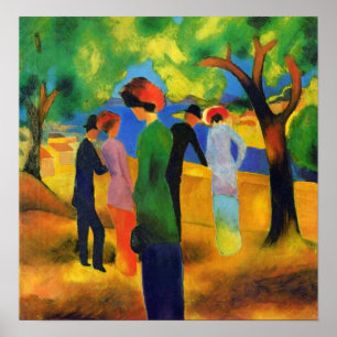 August Macke - Dam i Grönten Jacka Poster