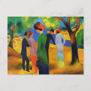 August Macke - Dam i Grönten Jacka Vykort