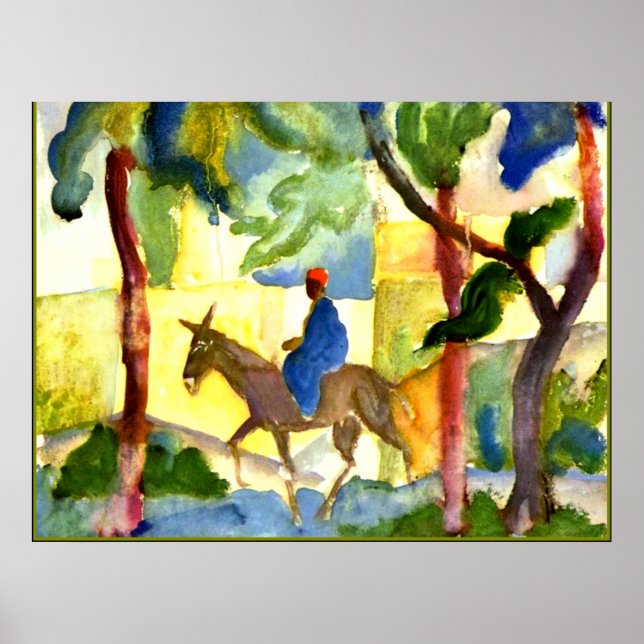 August Macke - Donkey Rider Poster (Framsidan)