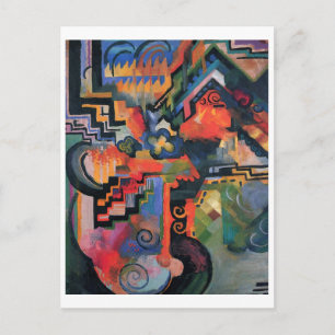 August Macke - Färg Composition Ode to Bach 1912 Vykort