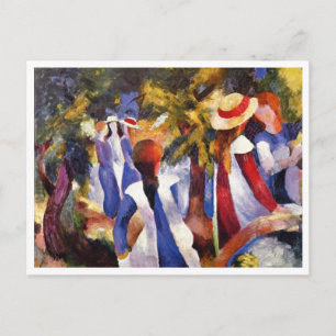 August Macke - Girl in the Land 1914 Canvas Vykort