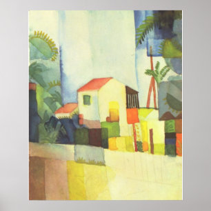 August Macke - Helles Haus 1914 Bright House Poster
