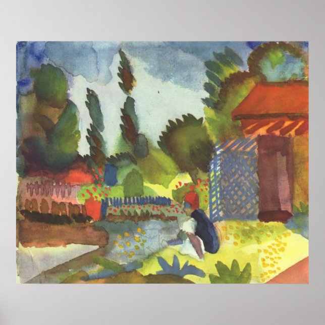 August Macke - Island Shank w/ sitta Arab 1914 Poster (Framsidan)