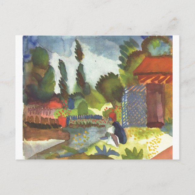 August Macke - Island Shank w/ sitta Arab 1914 Vykort (Framsida)