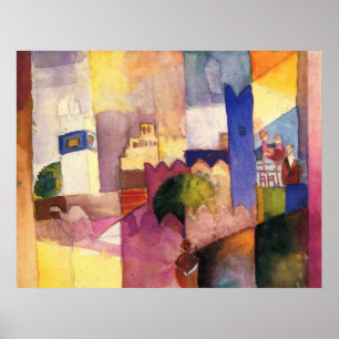 August Macke - Kairouan (III) 1914 Watercolor Poster