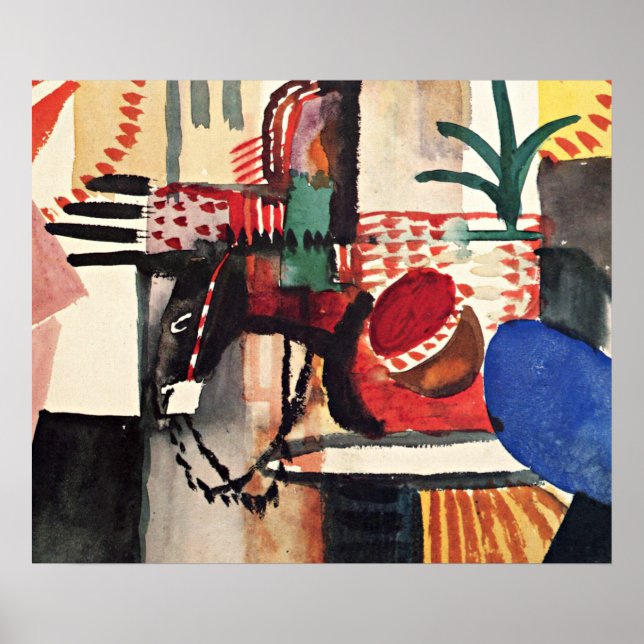 August Macke konstverk, Man med åsna Poster (Framsidan)