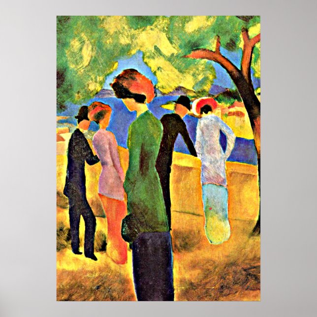 August Macke - Kvinnor i Grönt Poster (Framsidan)