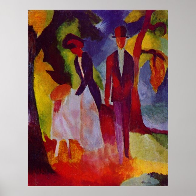 August Macke - Leute am blauen Se 1913 vid Blue Se Poster (Framsidan)