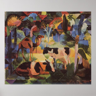 August Macke Ligcape med Kor och Camel Poster