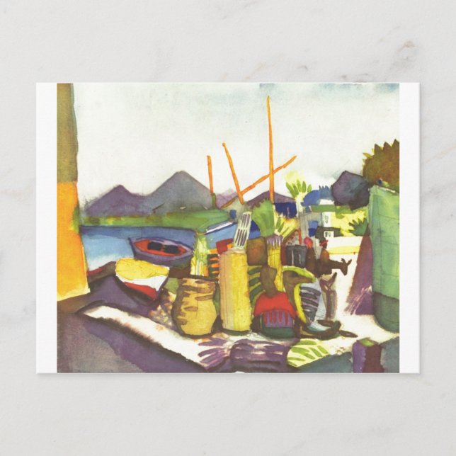 August Macke - Liggande med Hammamet 1914 Vykort (Framsida)