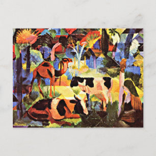 August Macke - Liggande med kor och kamel Vykort