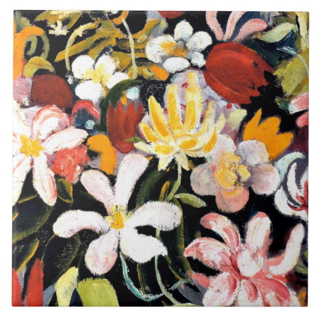 August Macke-målning, Carpet of Flowers Kakelplatta (Framsidan)