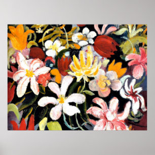August Macke-målning, Carpet of Flowers Poster
