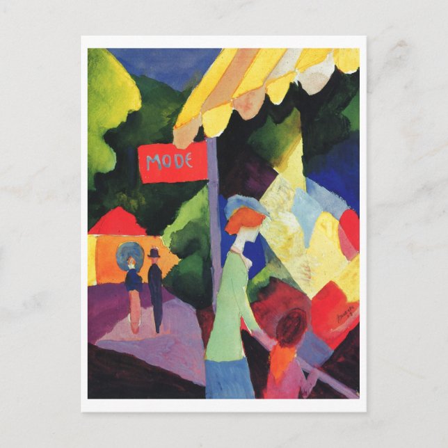 August Macke - Modefenster 1913, vattenfärg Vykort (Framsida)