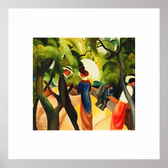 August Macke. "Promenmenmeny" Poster finkonst (Framsidan)