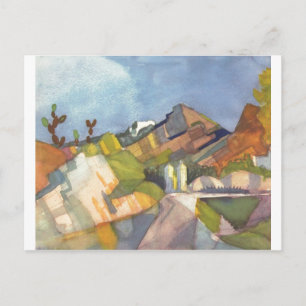 August Macke - Rocky Ligcape 1914 Watercolor Vykort