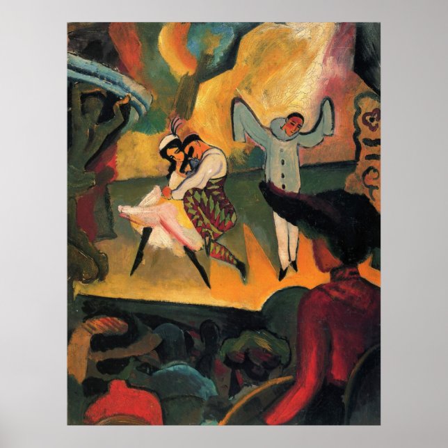 August Macke - Russisches Ballett 1912 Oil Ballet Poster (Framsidan)