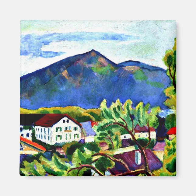 August Macke - Vår Landskap i Tegernsee Magnet (Framsidan)