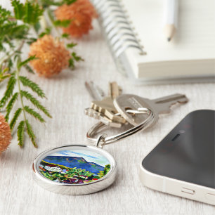 August Macke - Vår Landskap i Tegernsee Rund Silverfärgad Nyckelring