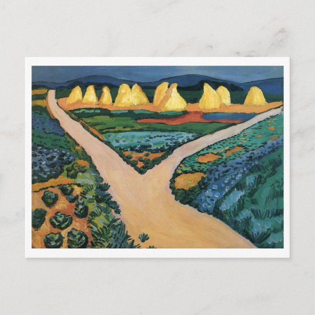 August Macke - Vegetable Fält 1911 Oil on Canvas Vykort (Framsida)